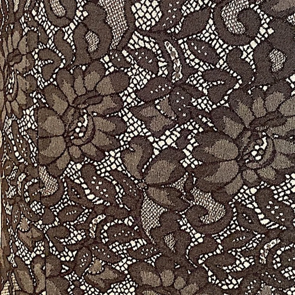 Worthington Stretch Black White Lace Print 4 Corporate Sleek Office Chic Skirt